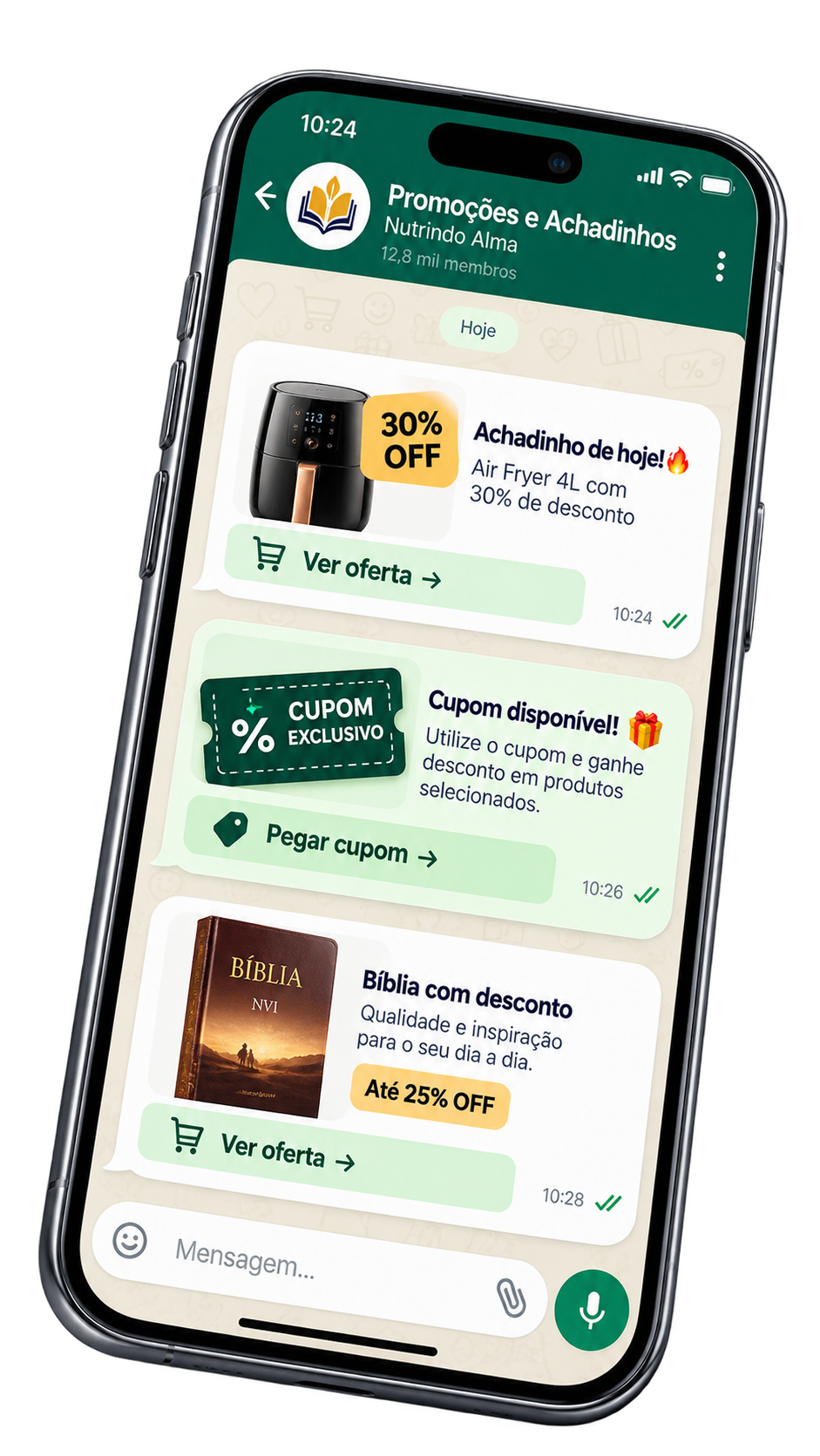 Ilustración de ofertas que llegan por WhatsApp